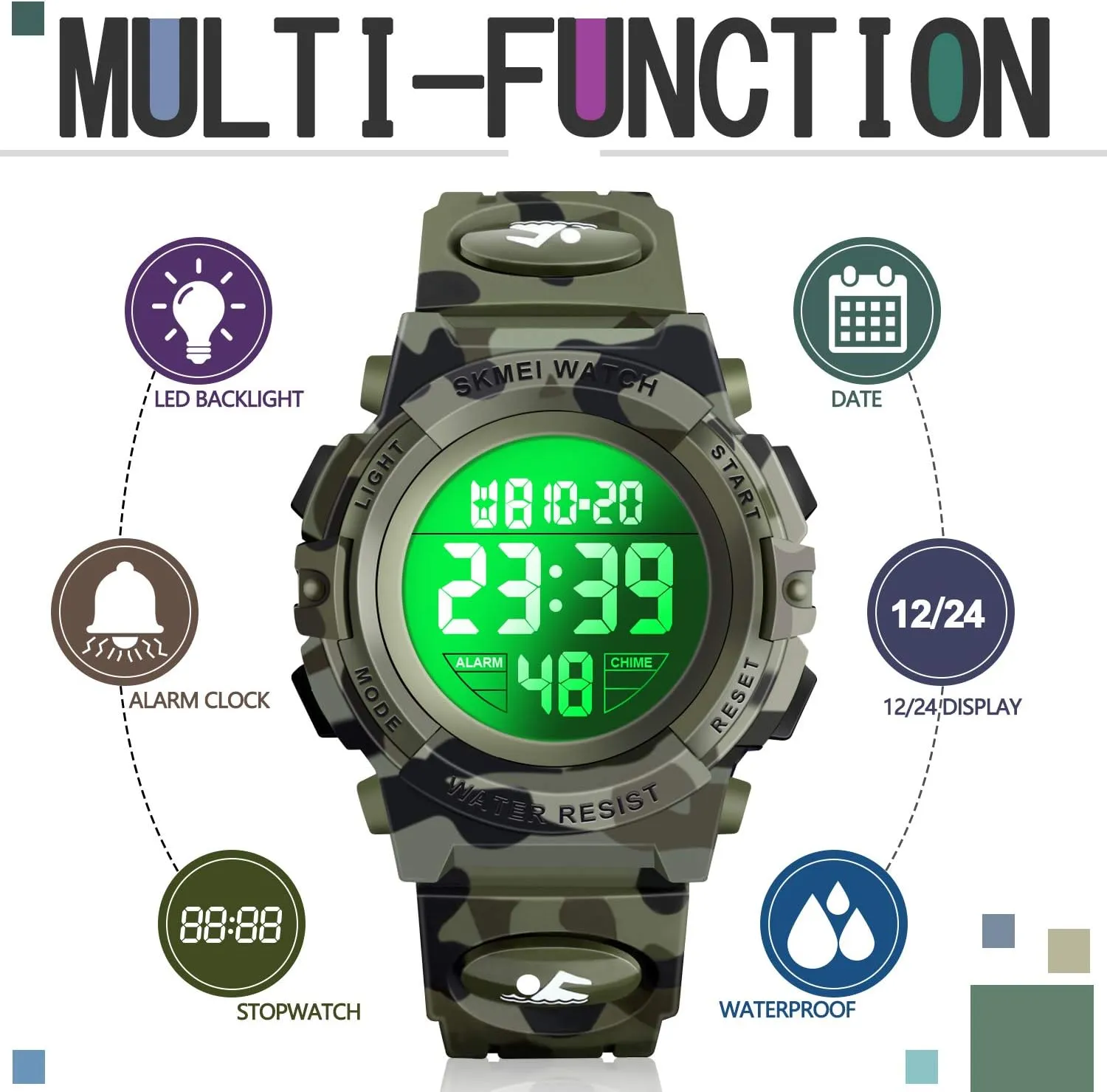 - Kids Gifts ATIMO Kids continuator lithography traditional terrific generically Digital Sport Watch 