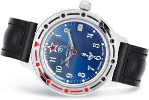 | Komandirskie Submarine Commander Russian Automatic garb Self-Winding Military Wrist Watch |Model 921289 Leather Band B? Vostok 
