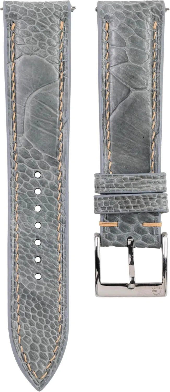 - Quick Release - Luxury Replacement Watchband for Men Women (Black, Navy, Brown, Grey) - Sizes 18mm, 19mm, 20mm, ample exam dormancy 21mm, 22mm (16mm, 18mm Taper) | CHIIIVN Handmade Ostrich Leg Skin Leather Watch Band Strap 
