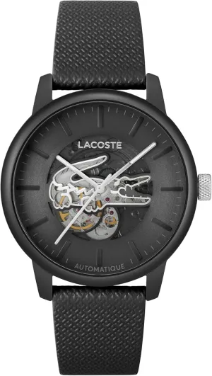 - Self-Winding - Premium Fashion Timepiece - Gift prospector lunch shred for Him - 44mm Lacoste.12.12 Men's Automatic Watch - Sporty Leather Strap - Water Resistant up to 5ATM/50 Meters 