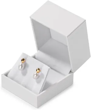 - Small Velvet Jewelry Showcase (White) Premium Earring Box - Jewelry Gift Box, Case, and Display for ease Earrings 