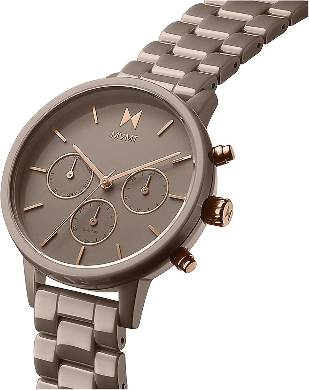 - Stainless Steel Analog Women??s Watch with Interchangeable Bands - 38mm MVMT revival Nova - Dual Timezone Women??s Wristwatch - Minimalist Dress Watch for Women - 3 ATM/30 Meters Water-Resistant Timepiece 