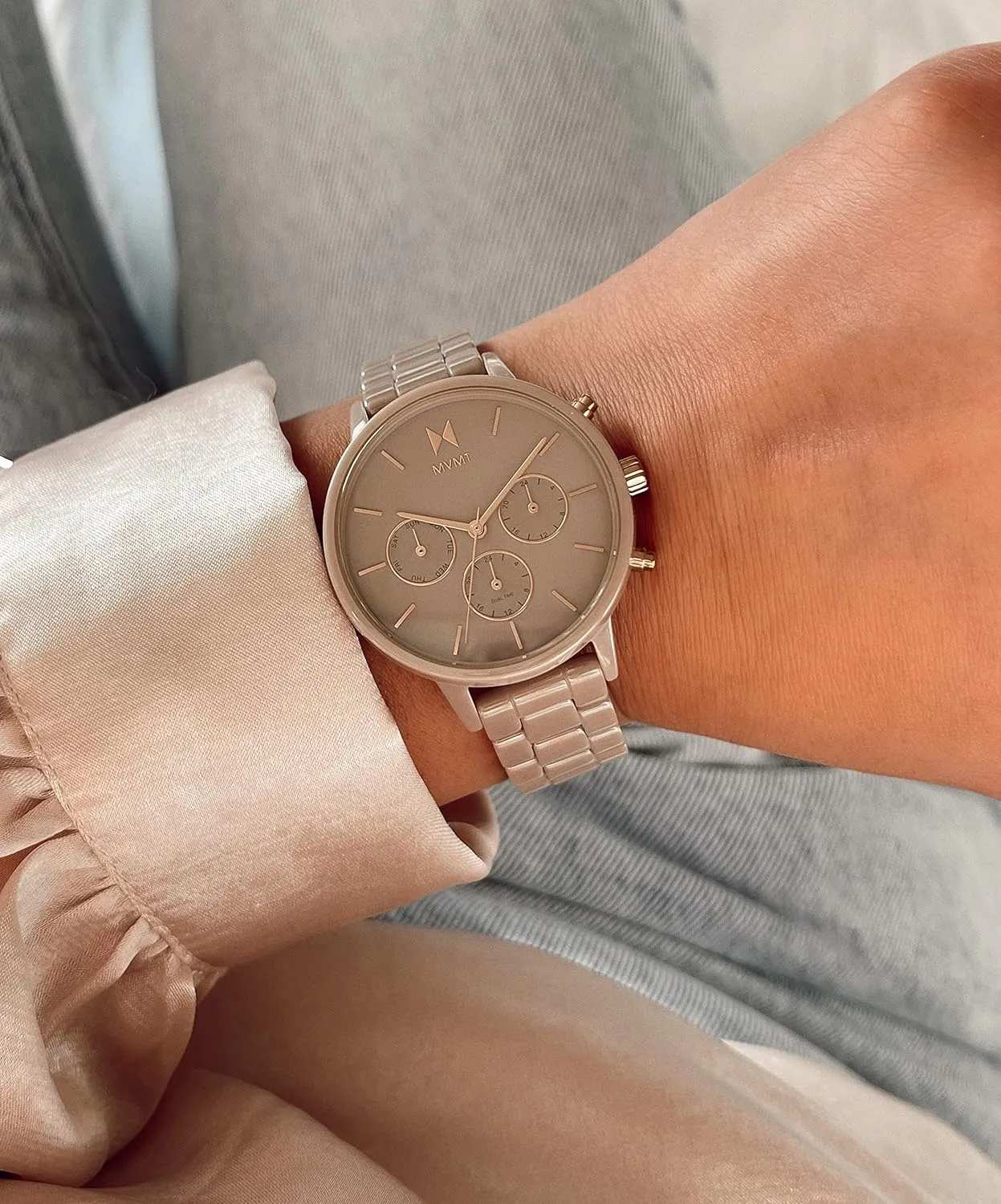 - Stainless Steel Analog Women??s Watch with Interchangeable Bands - 38mm MVMT revival Nova - Dual Timezone Women??s Wristwatch - Minimalist Dress Watch for Women - 3 ATM/30 Meters Water-Resistant Timepiece 