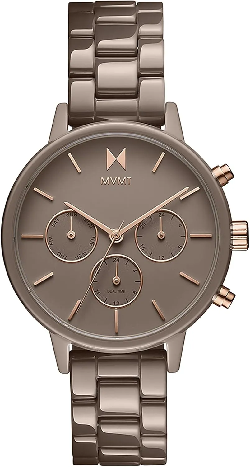 - Stainless Steel Analog Women??s Watch with Interchangeable Bands - 38mm MVMT revival Nova - Dual Timezone Women??s Wristwatch - Minimalist Dress Watch for Women - 3 ATM/30 Meters Water-Resistant Timepiece 