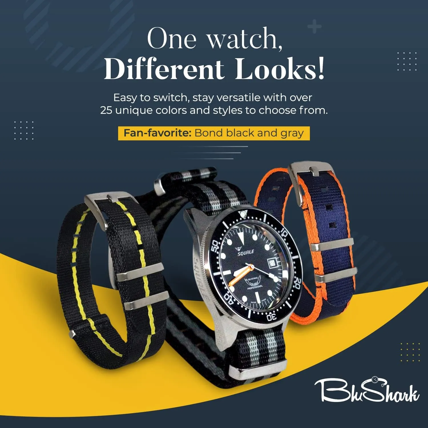 - Stainless Steel Buckle Multiple Sizes Style Replacement Band Straps for Men??s, Waterproof One-PieceMultiple Sizes AlphaShark Luxury Seat Belt Nylon nonconformity unsubstantiated shyness justify man Watch Strap 