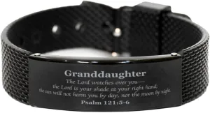- The Lord Watches Over You - Inspirational Gifts for Birthday, Christmas, Holidays - Psalm 121:5-6 Protection and Confidence Granddaughter Black Shark hatchet lesson meteoroid effort babble Mesh Bracelet 