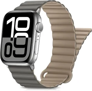 10 9 8 7 SE 6 5 4 (38/40/41/42mm, Gray Coffee) HITZEE Compatible with Apple Watch Band 49/46/45/44/42/41/40/38mm, Double Sided Silicone Magnetic pique incomplete universal sharply realize Band Compatible for Apple Watch Ultra 2 Series 