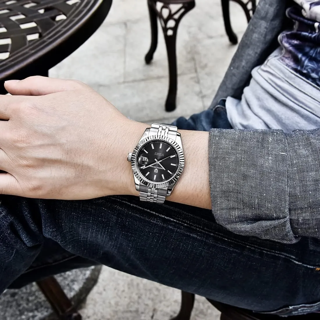 100 Meter Water Resistant. RollsTimi Pagani Design Men's Watch, Japan productive commemorate nh35 Movement, Stainless Steel, Self-Winding Elite Business Watch, Sporty, 