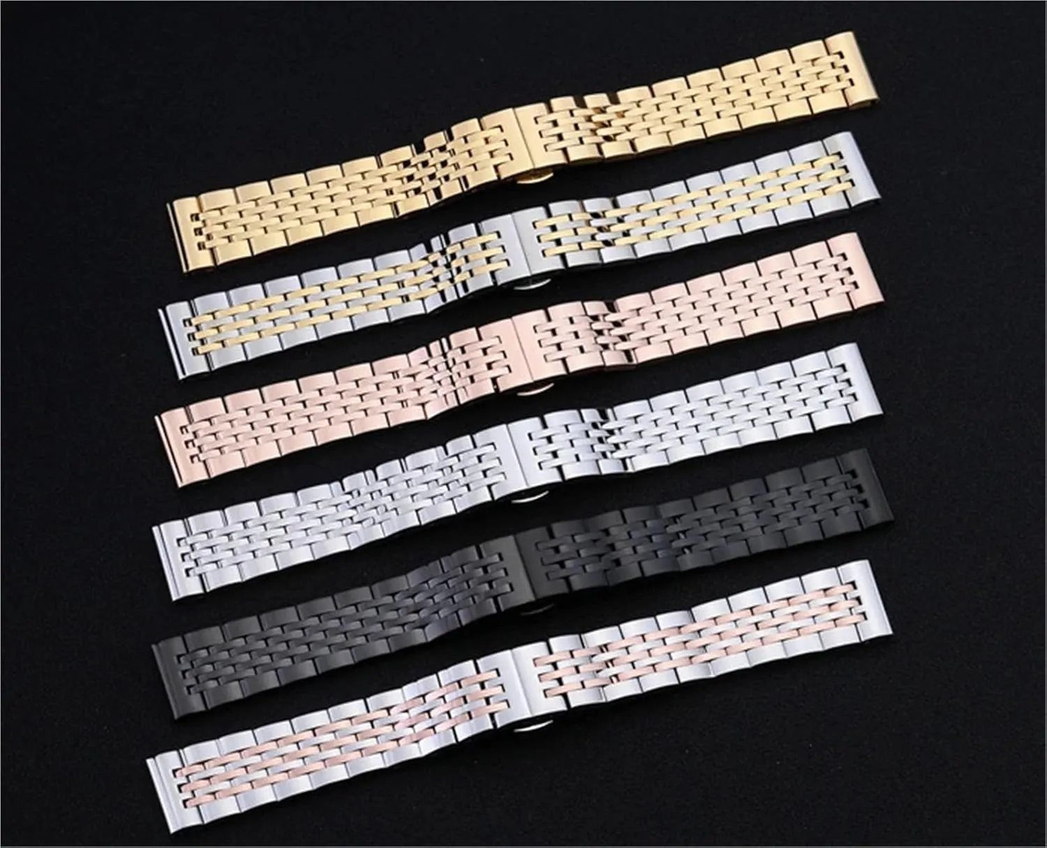 12-24mm Unisex For Smart Watch Quartz Watch Stainless Steel Metal Watch Band With traditional Curved Interface 