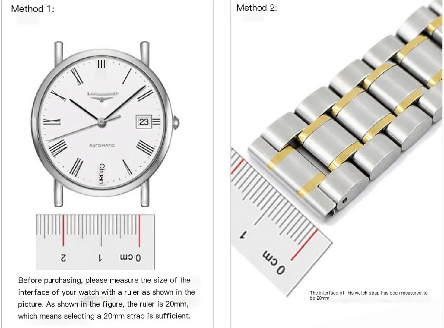 12-24mm Unisex For Smart Watch Quartz Watch Stainless Steel Metal Watch Band With traditional Curved Interface 