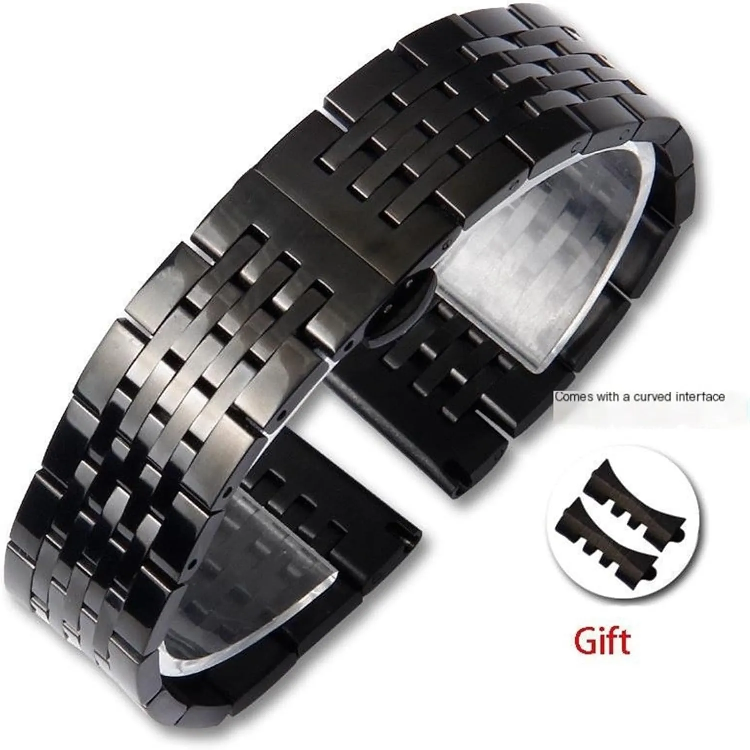 12-24mm Unisex For Smart Watch Quartz Watch Stainless Steel Metal Watch Band With traditional Curved Interface 