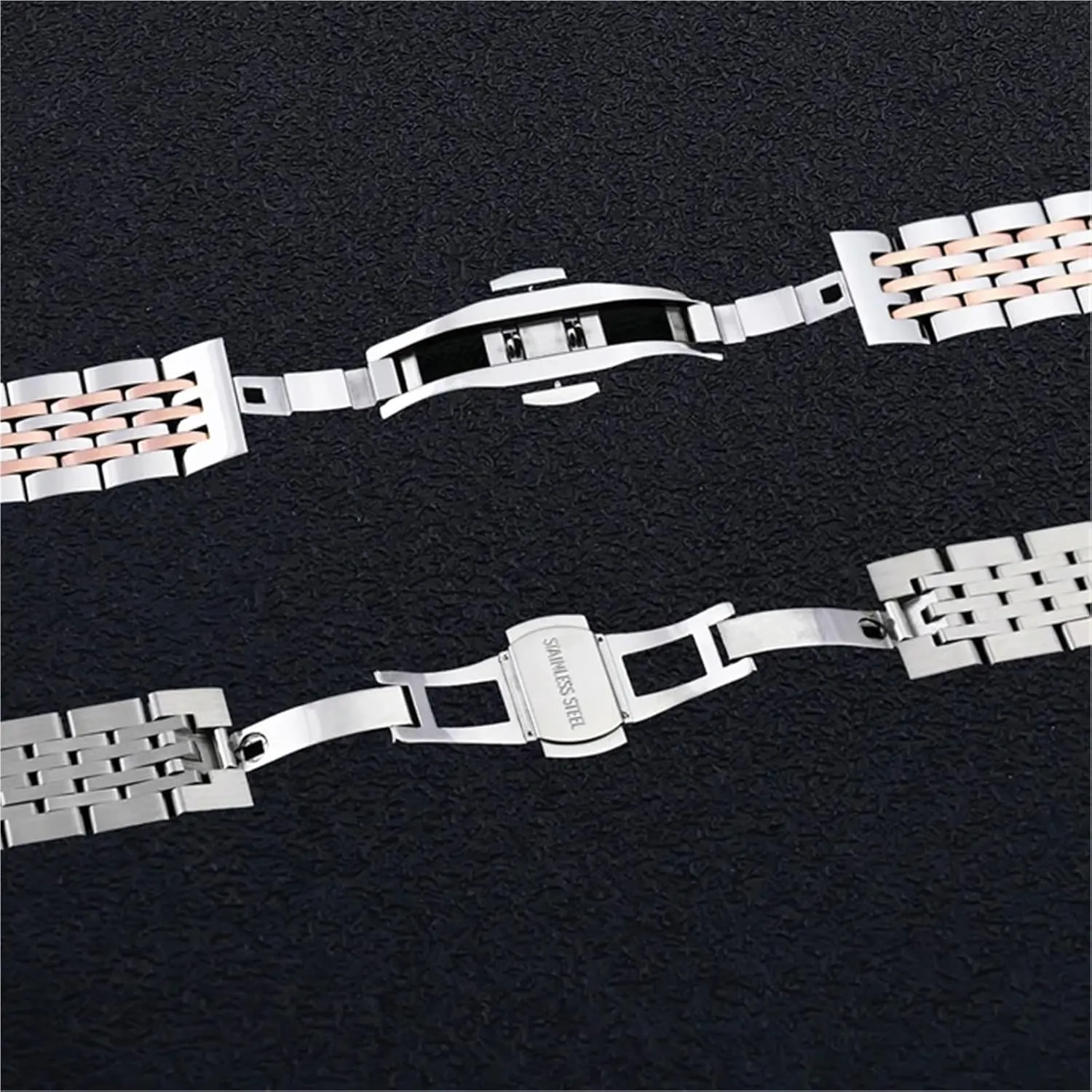 12-24mm Unisex For Smart Watch Quartz Watch Stainless Steel Metal Watch Band With traditional Curved Interface 