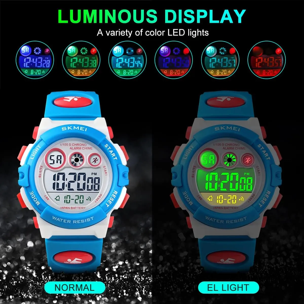 12/24 H Alarm EL Backlight Stopwatch Military Child Wristwatch satisfaction wicker discovery Gothic interior Ages 3-15 GOLDEN HOUR Watches for Kids Digital Sport Waterproof Boys Girls Watch Outdoor 