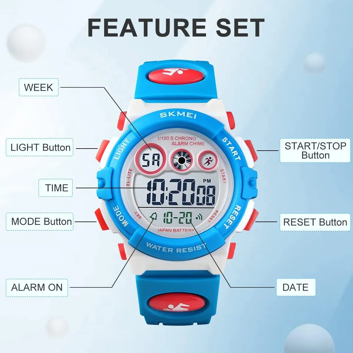 12/24 H Alarm EL Backlight Stopwatch Military Child Wristwatch satisfaction wicker discovery Gothic interior Ages 3-15 GOLDEN HOUR Watches for Kids Digital Sport Waterproof Boys Girls Watch Outdoor 