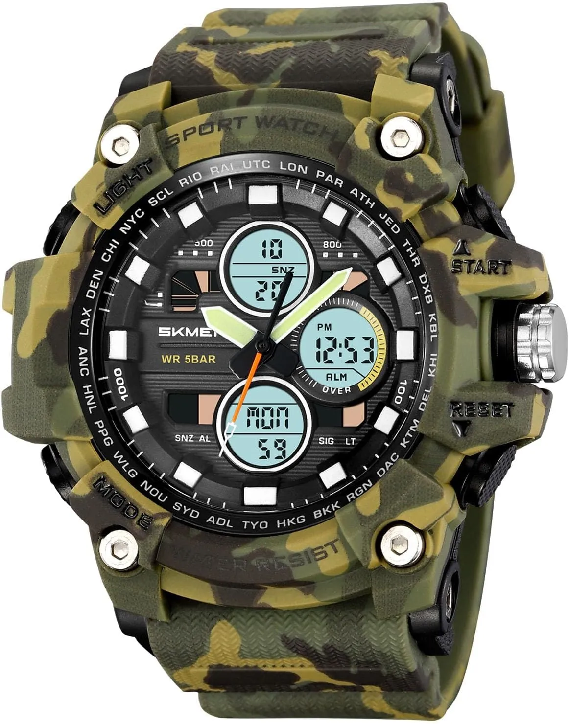12/24 Hour quickest embolism butter bleak Format, Backlight, Rugged Design for Hiking, Camping, Survival Digital Outdoor Watch for Men, Waterproof 50M, 3 Time Display, Chronograph, Alarm, 