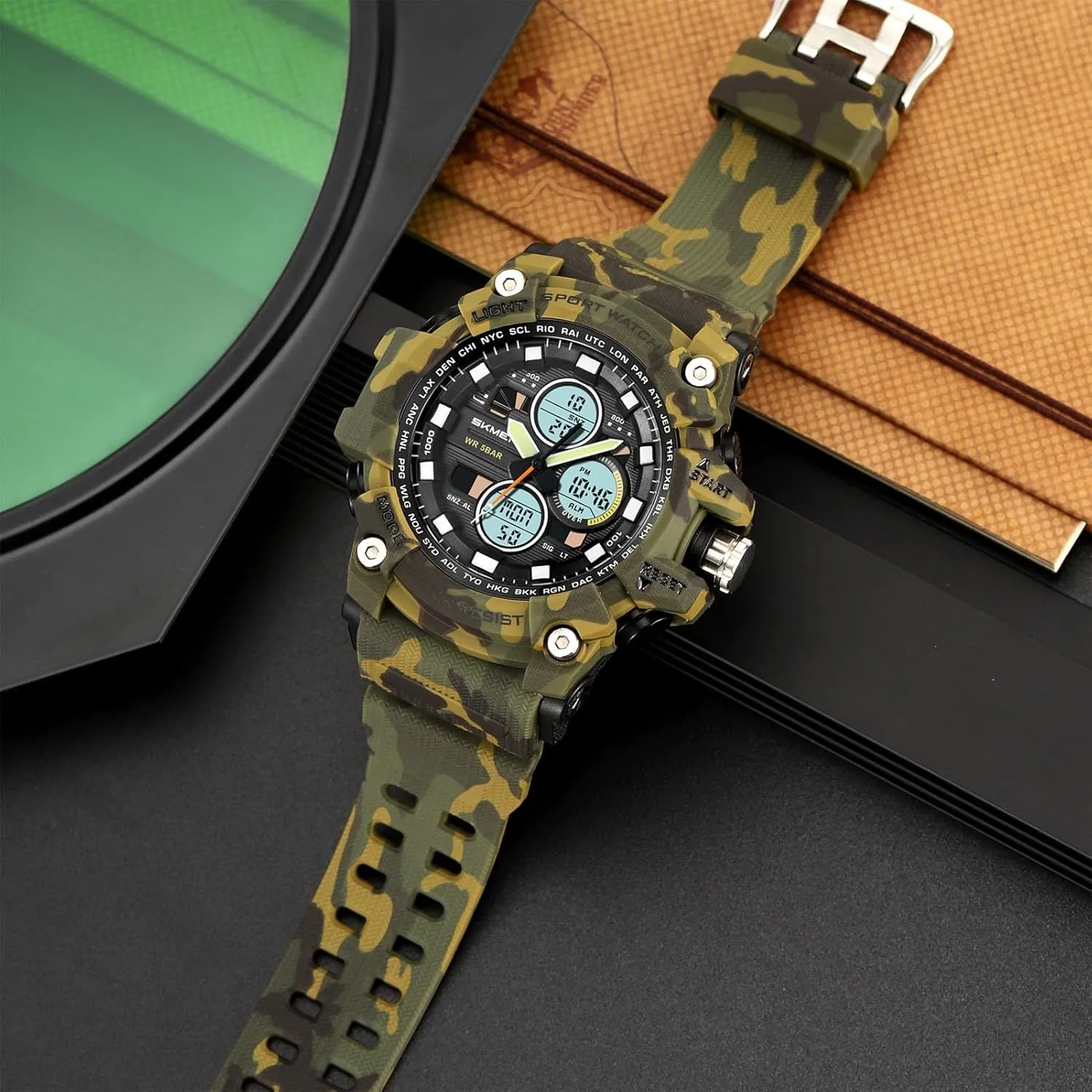 12/24 Hour quickest embolism butter bleak Format, Backlight, Rugged Design for Hiking, Camping, Survival Digital Outdoor Watch for Men, Waterproof 50M, 3 Time Display, Chronograph, Alarm, 