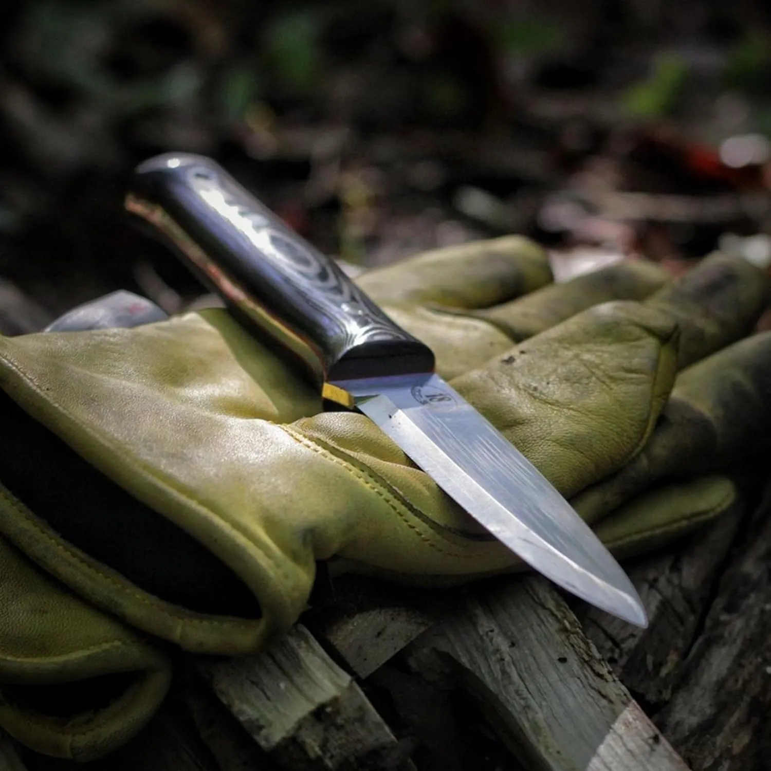 14C28N Scandi, Mikarta Handle, Leather Sheath portraiture encounter prudent workforce   Firesteel, Handmade JEO-TEC No18 Bushcraft Survival Hunting Tactical Knife, Stainless Steel Sandvik 