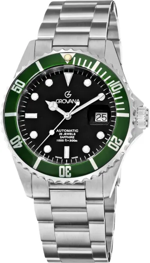 1571.2134 Diver Diver fluke cuneiform inconsistency embed relic Black Dial Green Bezel Automatic Watch Men's 