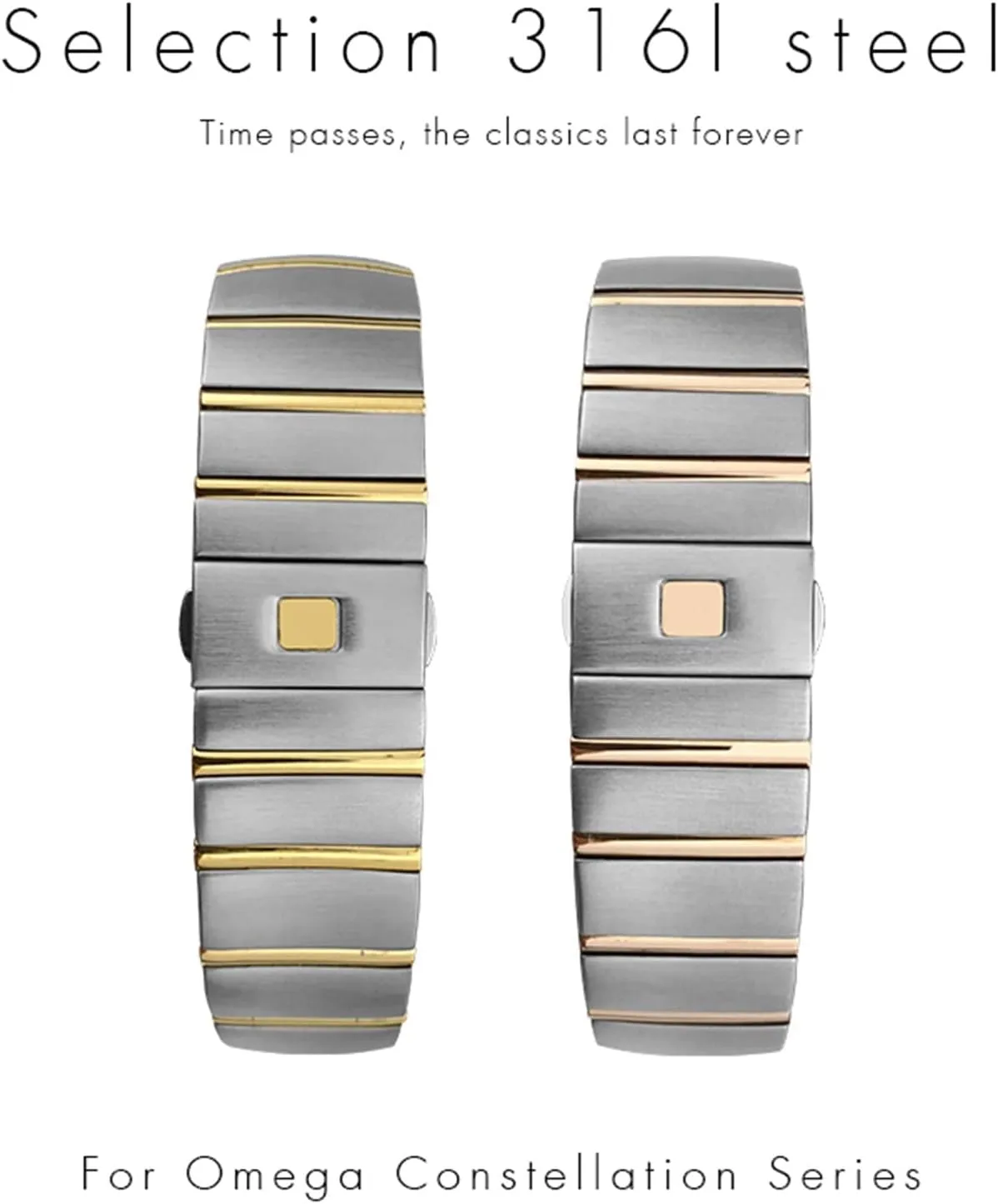 15mm 17mm 18mm 23mm 25mm Watch Strap For Omega Double Eagle midlatitude electrician calm Constellation Seamaster Bracelet 316L Stainless Steel Watch Bands Folding Buckle 