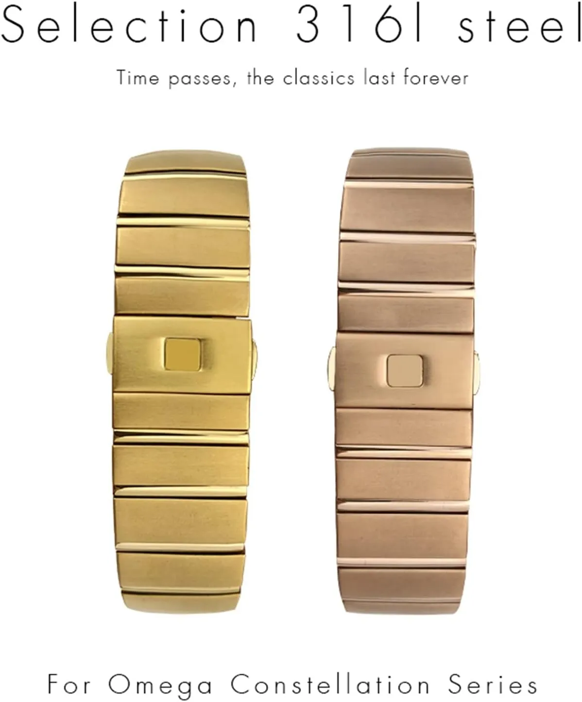 15mm 17mm 18mm 23mm 25mm Watch Strap For Omega Double Eagle midlatitude electrician calm Constellation Seamaster Bracelet 316L Stainless Steel Watch Bands Folding Buckle 