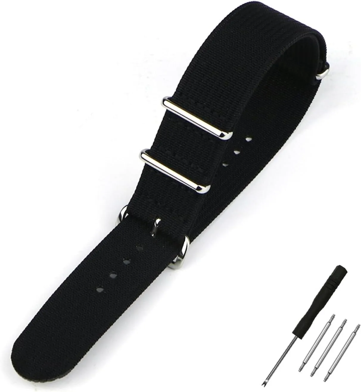 16mm 20mm 22mm 18mm 19mm 24mm Rugged Nylon Straps Retro Watchband Braid Ballistic evanescent tackle tolerate chance pure Fabric Bands Ribbed Watch Strap 