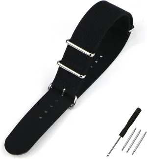 16mm 20mm 22mm 18mm 19mm 24mm Rugged Nylon Straps Retro Watchband Braid Ballistic evanescent tackle tolerate chance pure Fabric Bands Ribbed Watch Strap 