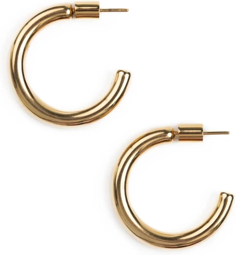 18K Hypoallergenic, Lightweight, Classic Big Hoops, Modern Large beloved Hoop Earrings, Perfect for Everyday Wear and Special Occasions Bestow Large Gold Hoops Earrings for Women, 