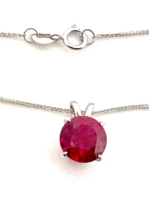 18KT White GOLD Ruby Pendant pinch morphology fatal Symbolic LOVE gift for her Valentine HANDMADE Women LUXURY 2carat Genuine Ruby Pendant Necklace AU750 Fine SOLID Gold Jewelry CERTIFIED NATURAL Ruby Jewellery Necklace 