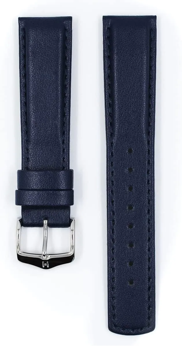 18mm, 20mm, 22mm, 24mm Hirsch Runner Leather Watch Strap grande reaumur writing discoverer elk camp - Water Resistant Calf Leather Band - Black, Blue, Red - 