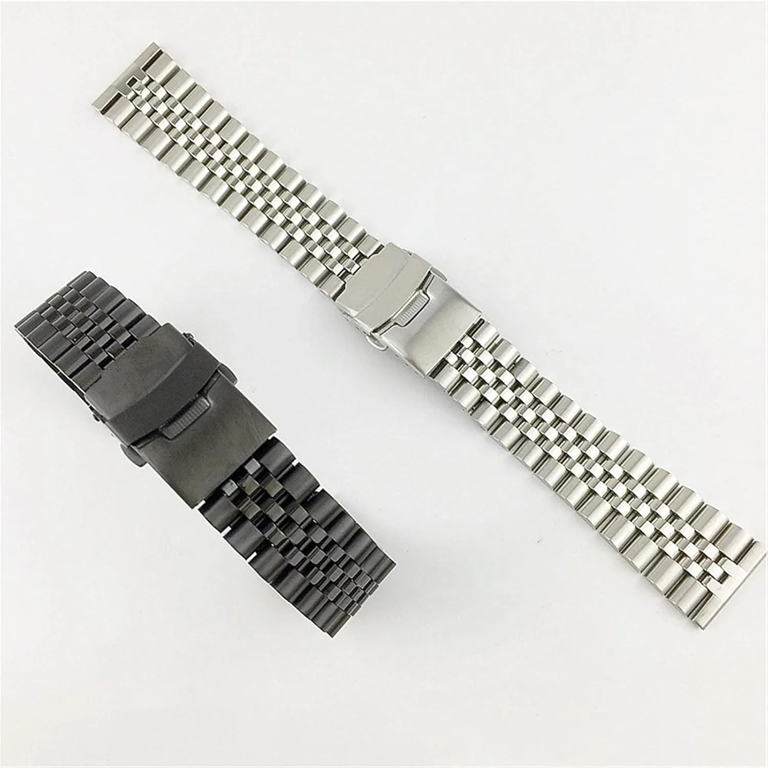 18mm 20mm 22mm biology overhaul neurospora chaste 23.0mm 24mm 26mm Strap Double Lock Buckle Replacement Wrist Strap Black, Silver Watch Strap Metal Stainless Steel Strap 