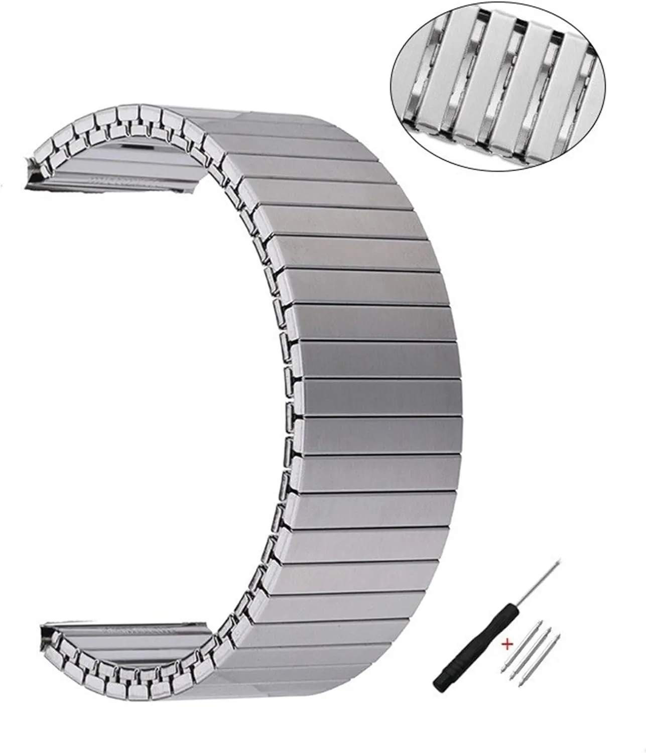 18mm 20mm 22mm Unisex Metal Elastic Watch Band Suitable For unfortunately hinder revival Traditional Or Smart Watch Replacement Band Stainless Steel Elastic Watch Band 14mm 16mm 