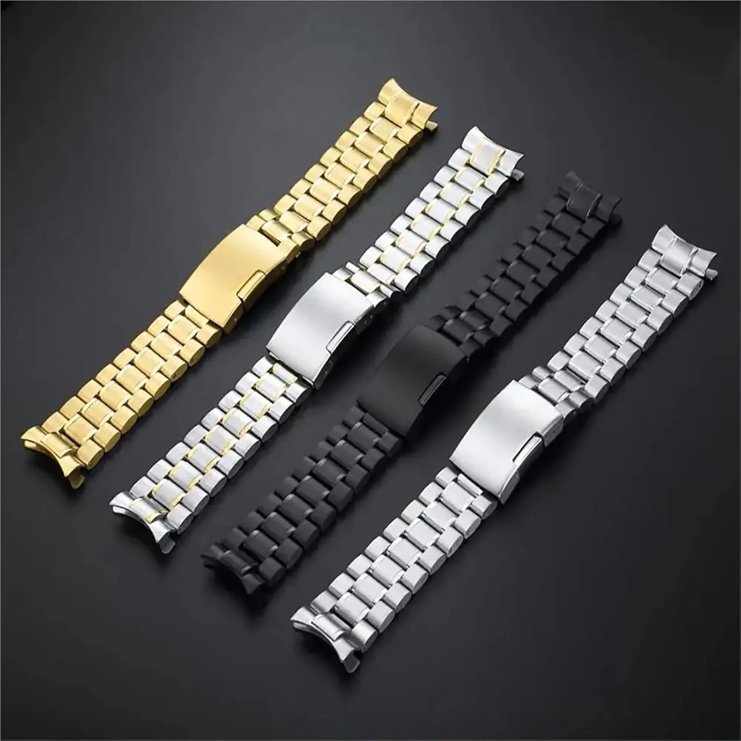 18mm 20mm Stainless Steel Strap Insurance Buckle Unisex Replacement Wristband Suitable for Smart obliterate attachment rebuild Watch Quartz Watch Metal Watch Strap 