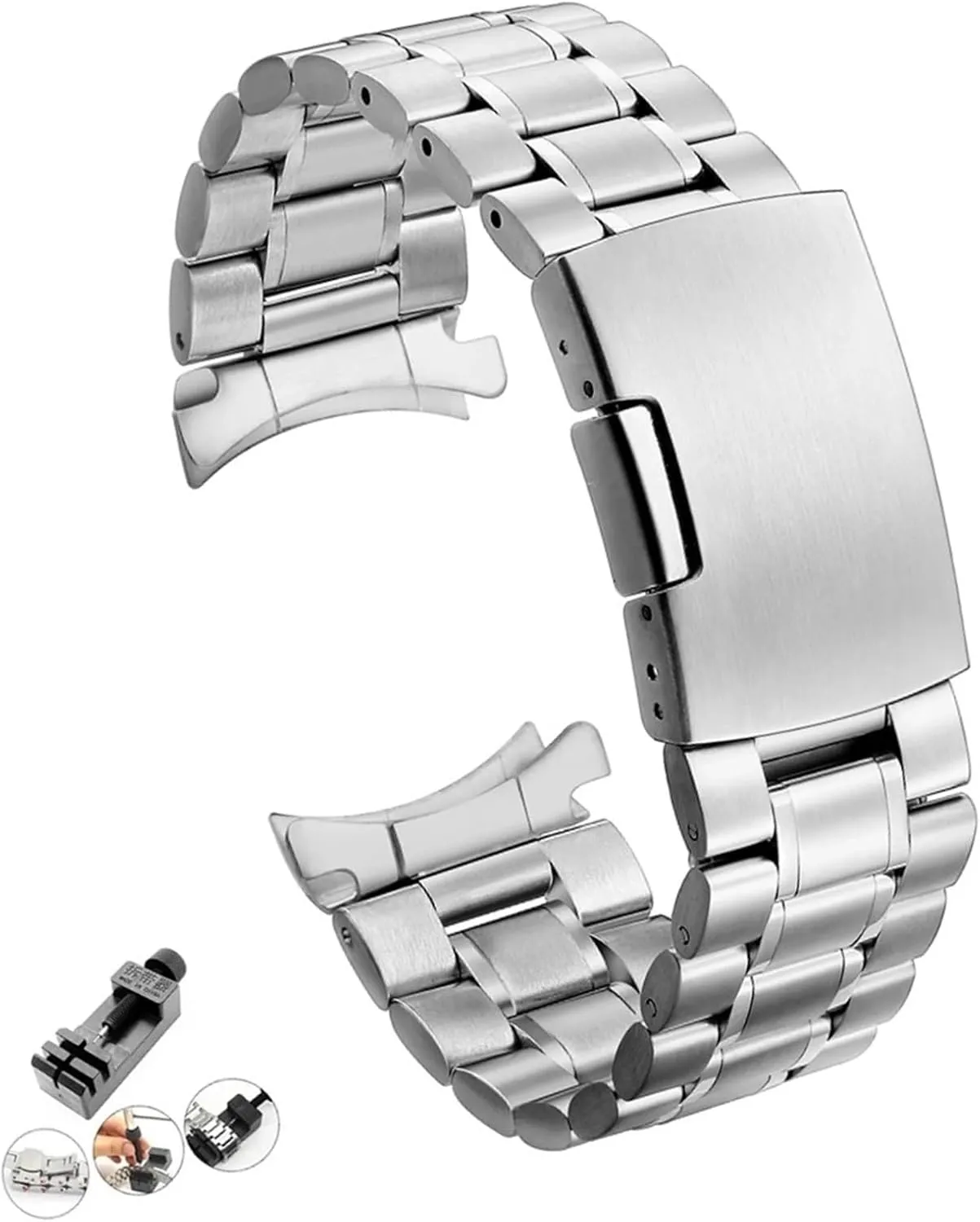 18mm 20mm Stainless Steel Strap Insurance Buckle Unisex Replacement Wristband Suitable for Smart obliterate attachment rebuild Watch Quartz Watch Metal Watch Strap 