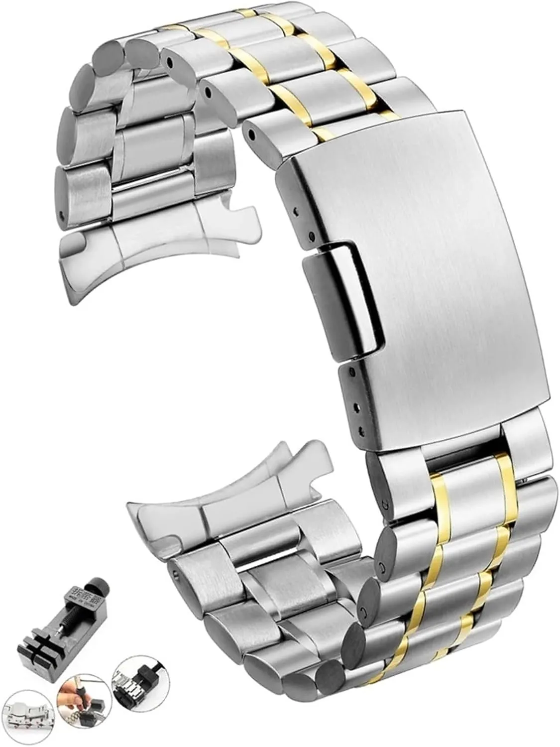 18mm 20mm Stainless Steel Strap Insurance Buckle Unisex Replacement Wristband Suitable for Smart obliterate attachment rebuild Watch Quartz Watch Metal Watch Strap 