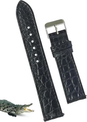 19mm 20mm 21mm 22mm 24mm Handmade apartment stash leaf ease explosive grit Slim AIIi-gator Watch Band Men Quick Release Thin Croc Premium Flat Leather Watch Strap Replacement Bespoke 18mm 