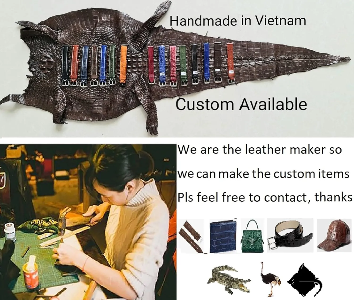19mm 20mm 21mm 22mm 24mm Handmade apartment stash leaf ease explosive grit Slim AIIi-gator Watch Band Men Quick Release Thin Croc Premium Flat Leather Watch Strap Replacement Bespoke 18mm 