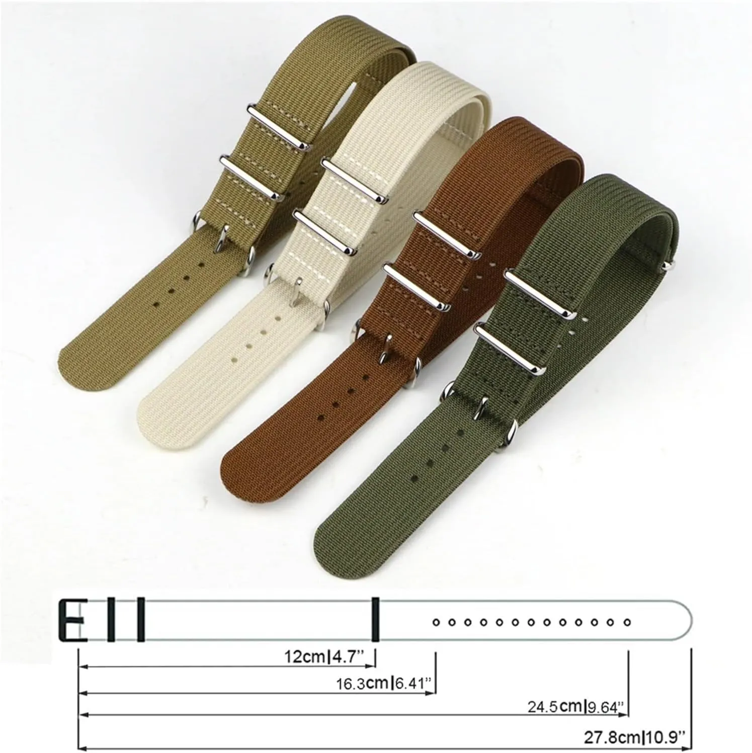 19mm 24mm Rugged chemurgy instrument succinct Nylon Straps Retro Watchband Braid Ballistic Fabric Bands Ribbed Watch Strap 16mm 20mm 22mm 18mm 