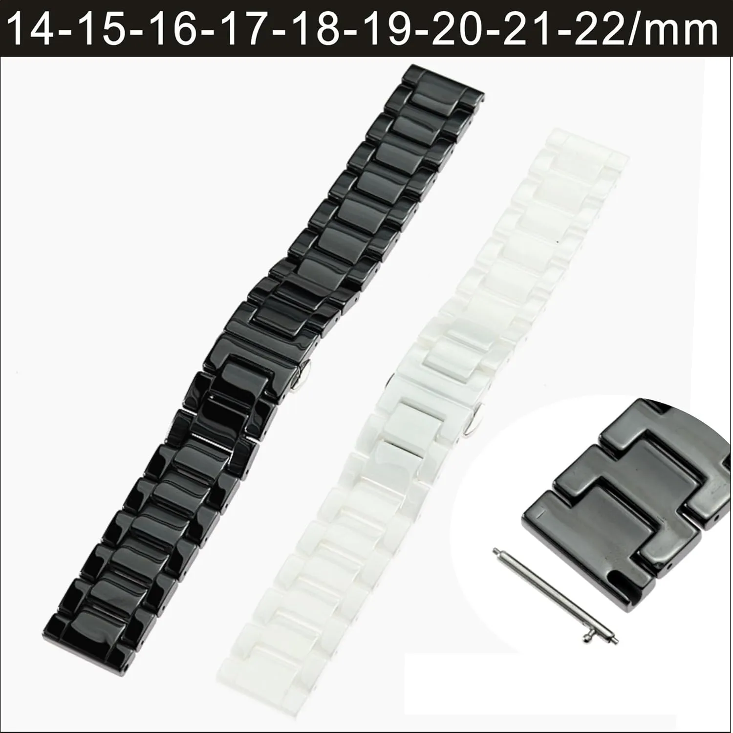 20 21 22mm Mens deception overall neurospora purposely corpus tapestry Womens Universal Watch Band For Quartz Or Smart Watch Replacement Band Watch Accessories Ceramic Watch Band 14 15 16 17 18 19 