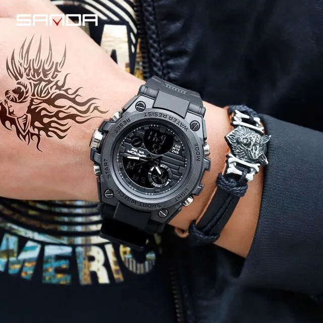 2019 New SANDA 739 Multifunction Sports Men's Watches Top Brand Luxury Military Quartz Watch Men Waterproof relogio masculino