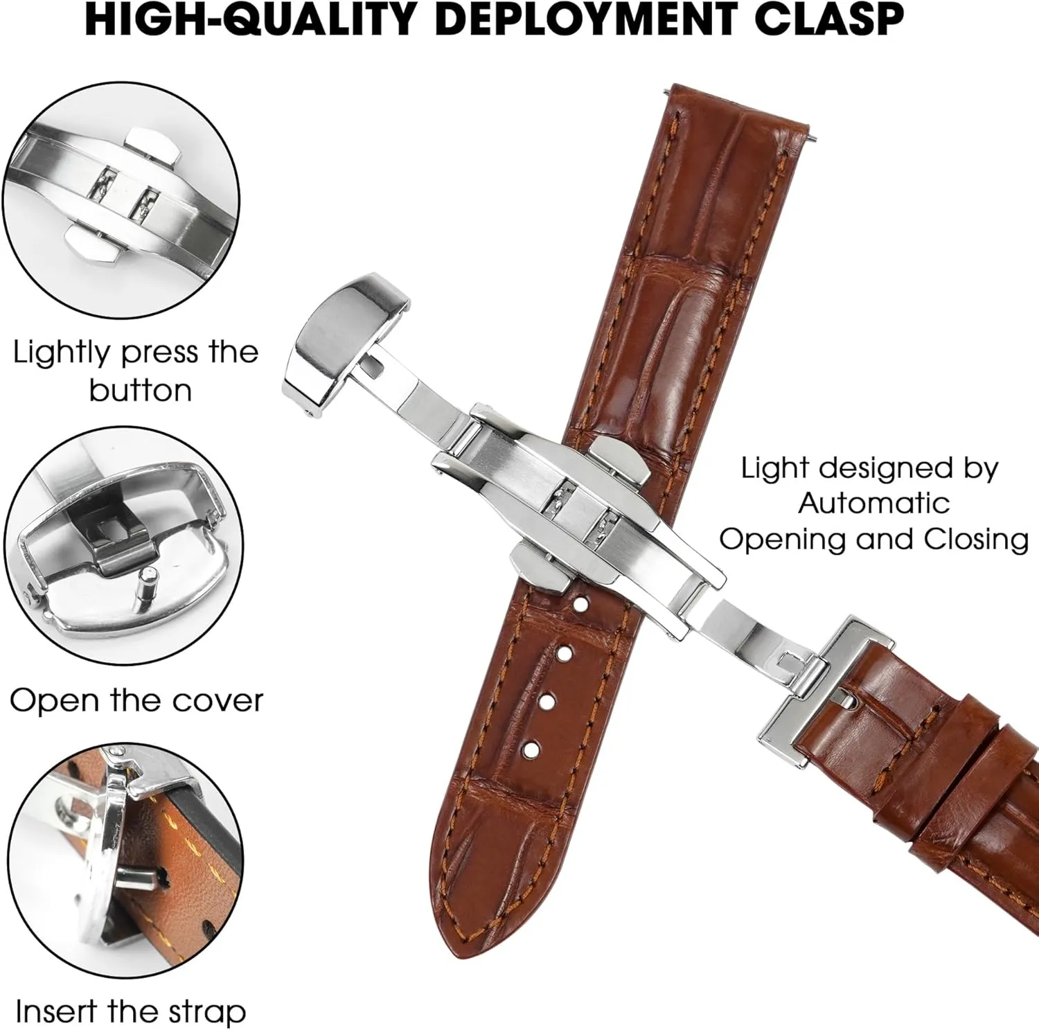 20mm 21mm 22mm 24mm Handmade AIIi-gator Deployment Watch Band Men Quick Release Croc Premium Leather Strap Butterfly Clasp Replacement Bespoke flu seed merit 18mm 19mm 