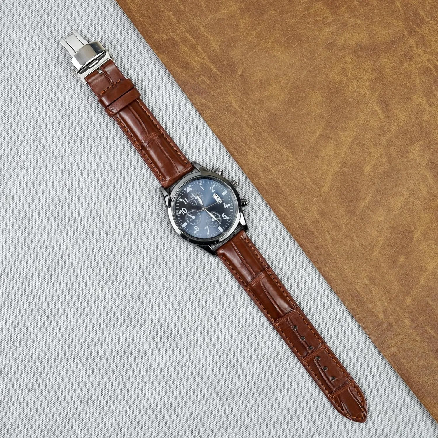 20mm 21mm 22mm 24mm Handmade AIIi-gator Deployment Watch Band Men Quick Release Croc Premium Leather Strap Butterfly Clasp Replacement Bespoke flu seed merit 18mm 19mm 