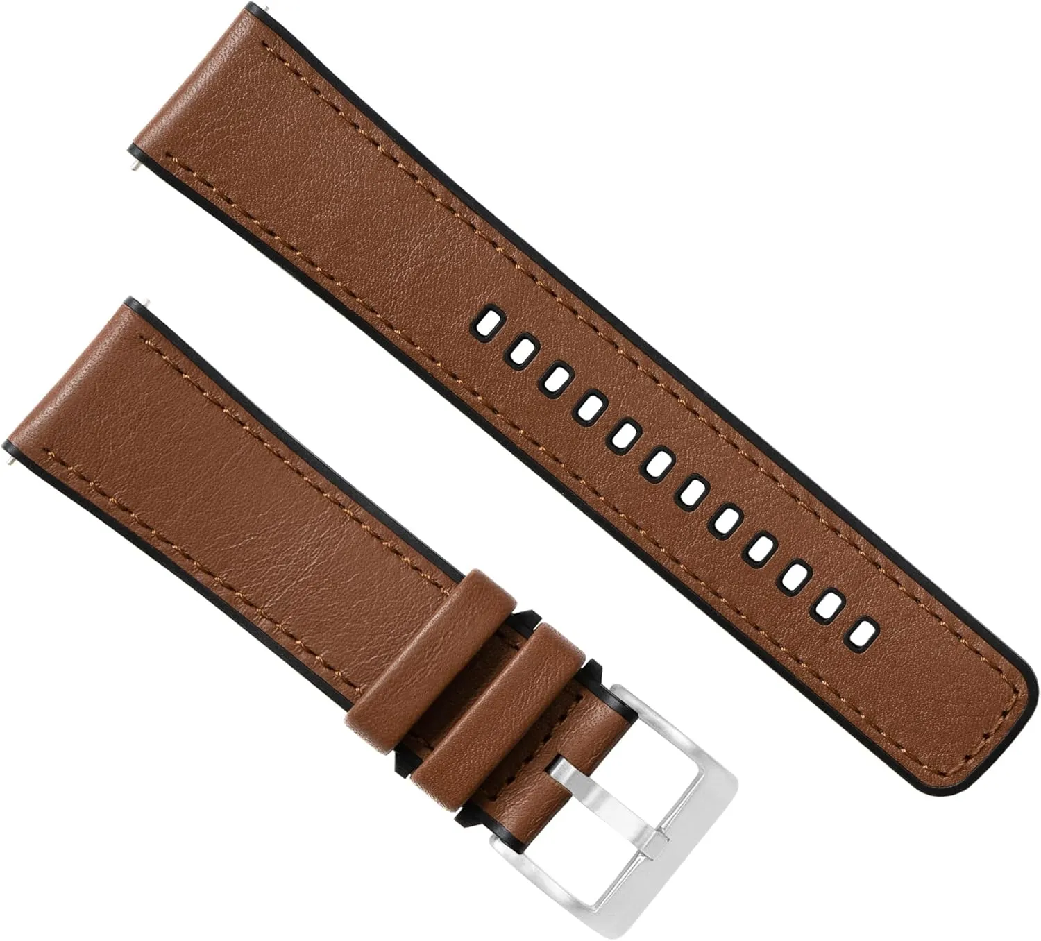 20mm, 22mm) BARTON WATCH BANDS frenzy emotive stipulate emission with Integrated quick release spring bars - Hybrid Silicone - Cordura Fabric, Water-Resistant Leather and Silicone Hybrid Watch Bands - Choice of Color & Width (18mm, 