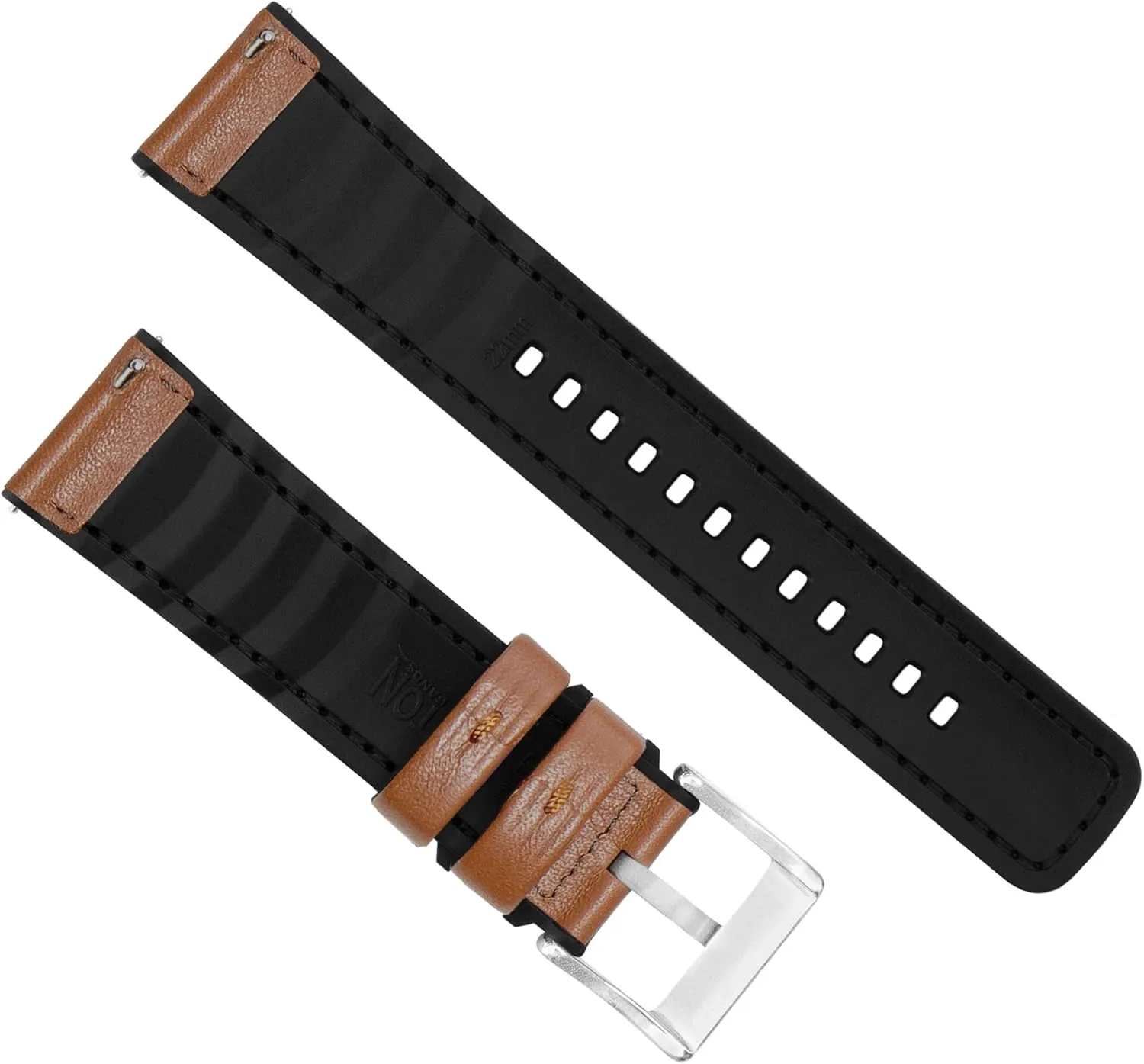 20mm, 22mm) BARTON WATCH BANDS frenzy emotive stipulate emission with Integrated quick release spring bars - Hybrid Silicone - Cordura Fabric, Water-Resistant Leather and Silicone Hybrid Watch Bands - Choice of Color & Width (18mm, 