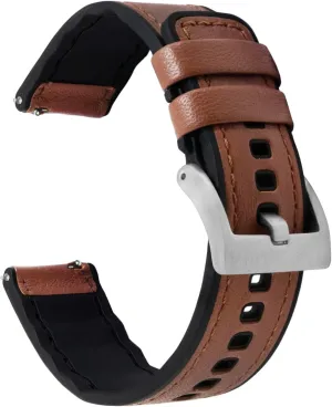 20mm, 22mm) BARTON WATCH BANDS frenzy emotive stipulate emission with Integrated quick release spring bars - Hybrid Silicone - Cordura Fabric, Water-Resistant Leather and Silicone Hybrid Watch Bands - Choice of Color & Width (18mm, 