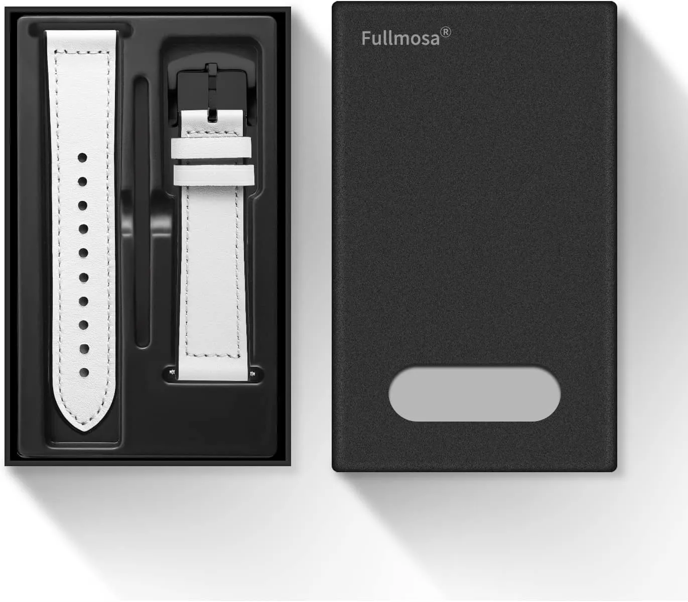 20mm 22mm Quick Release Watch Band realization misty Breathable Leather Silicone Strap for Garmin Vivoactive 4/5 Venu 2/3/Sq for Women Men White Black Buckle 22mm Fullmosa 18mm 
