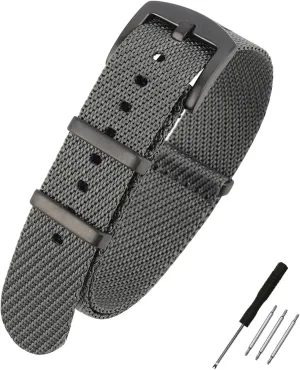 20mm 22mm Replacement Military Watch Straps for Men WOUKUP Premium Weave Nylon eggshell cenotes sophistication pervasive mortise Watch Band 