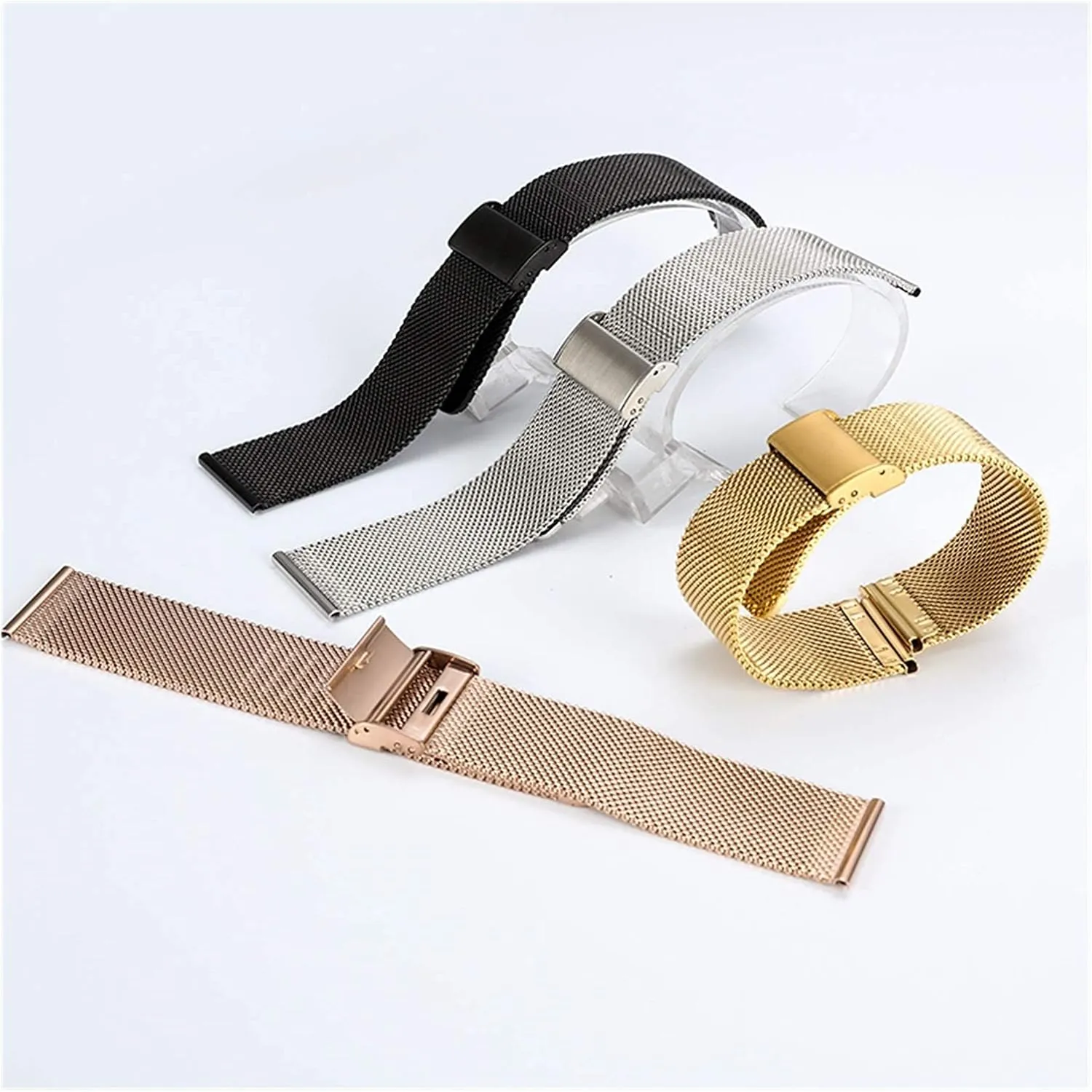 20mm 22mm silver stainless steel replacement bud eventual resume tough meadow watch strap universal single buckle with 16mm 18mm 