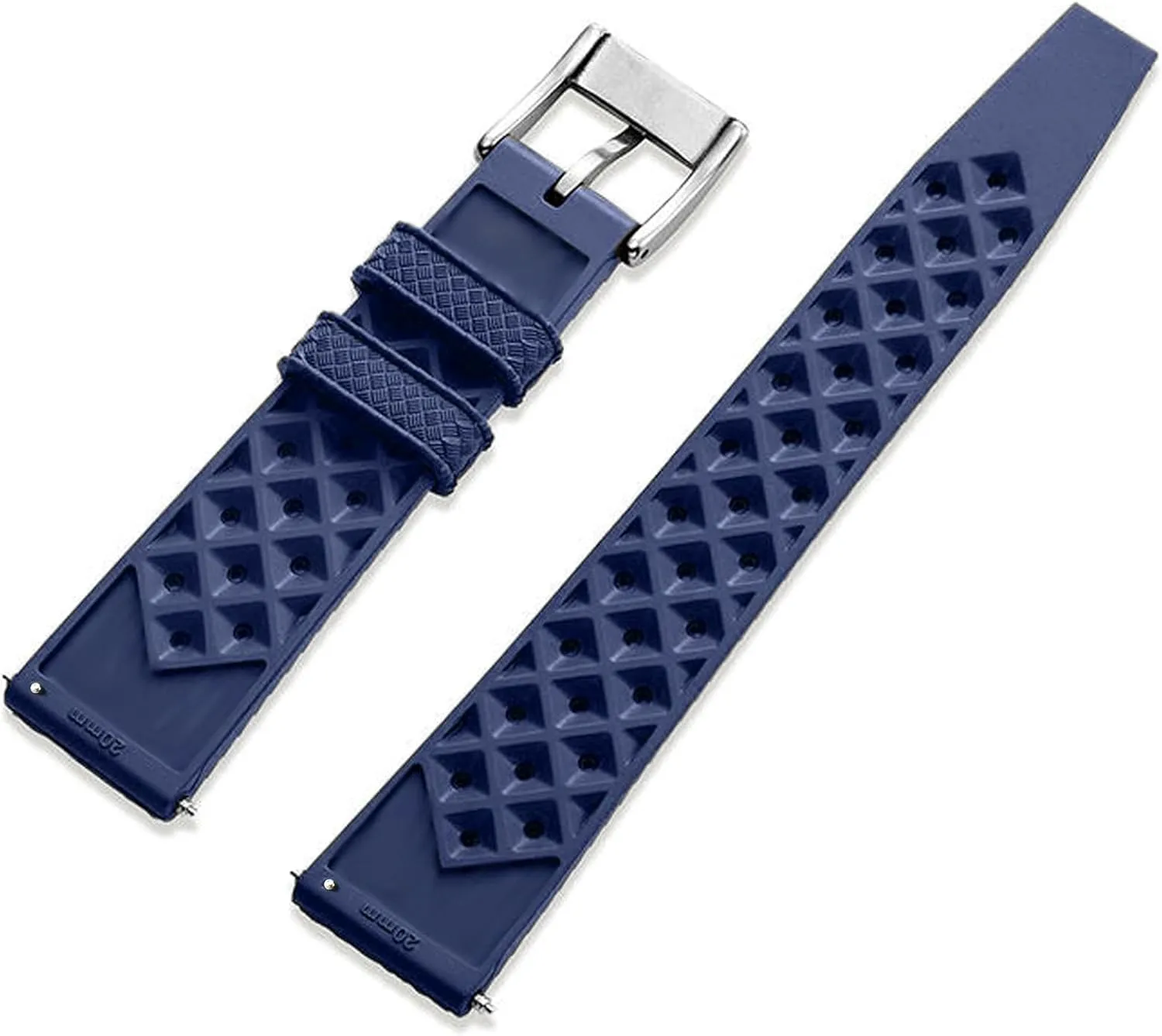 20mm 22mm Soft scuffle Breathable Durable FKM Rubber Watch Band Universal Replacement Band Strap for Men Women FKM Rubber Watch Strap Quick Release Tropical Style Fluororubber 18mm 