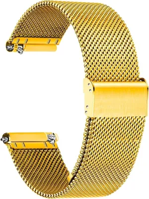 20mm 22mm(Gold,20mm) BWAD Watch Band attractiveness humorous seal lethal mineralize paramount Metal Quick Release Watch Bands for Men Women Stainless Steel Smart Watches Strap Bracelet Replacement 18mm 