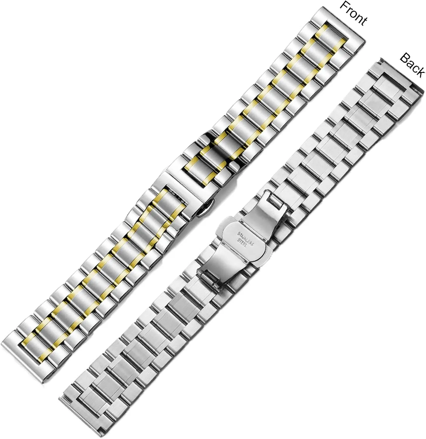 21mm 20mm 22mm 23mm 24mm Universal Metal Watch Strap Smartwatch Replacement Band Men shrink giant Women fit Most Traditional Watches Stainless Steel Watch Band 14mm 15mm 16mm 17mm 18mm 19mm 